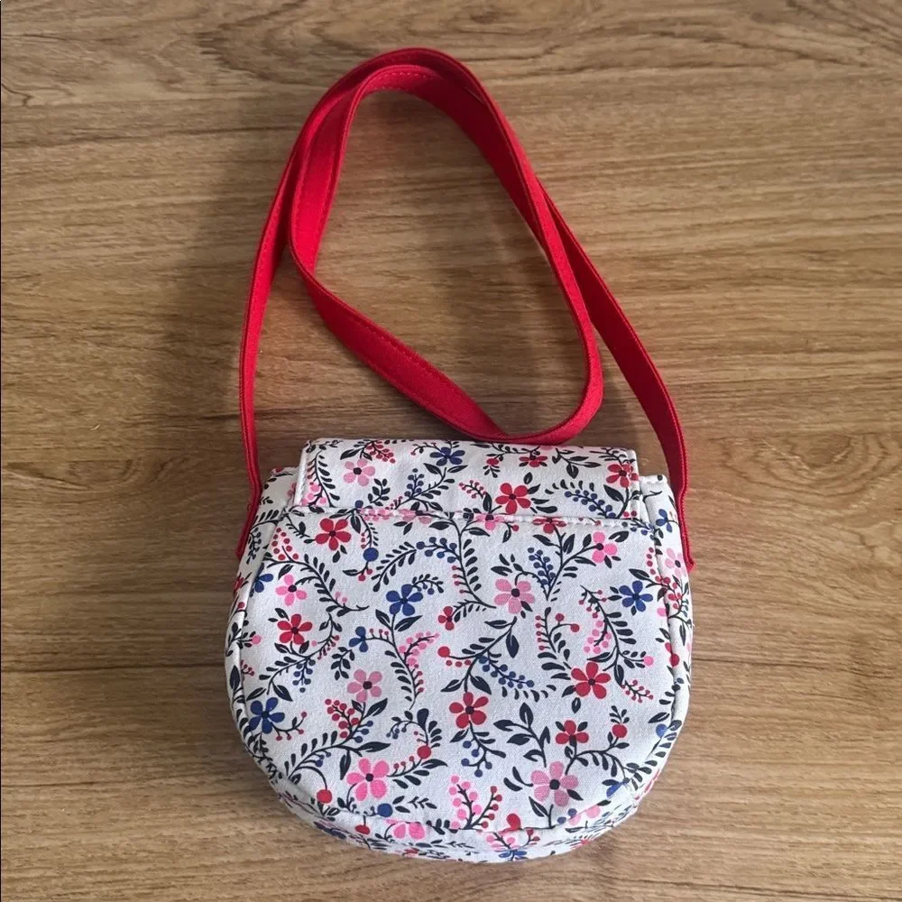 Tommy Hilfiger kid’s Adorable Cotton Floral Crossbody Bag with Red Strap NWOT